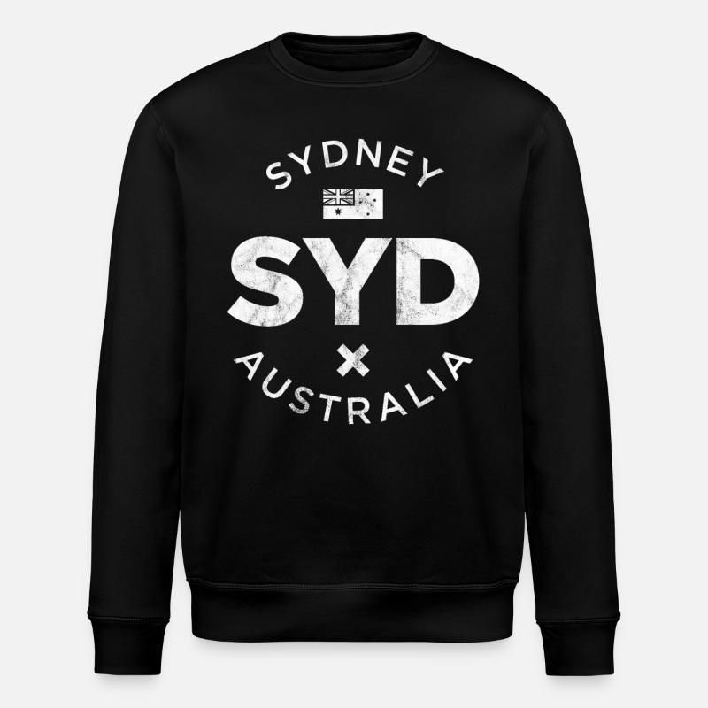 SYD, Sydney Australia - Stanley/Stella ROLLER Unisex Organic Sweatshirt - black