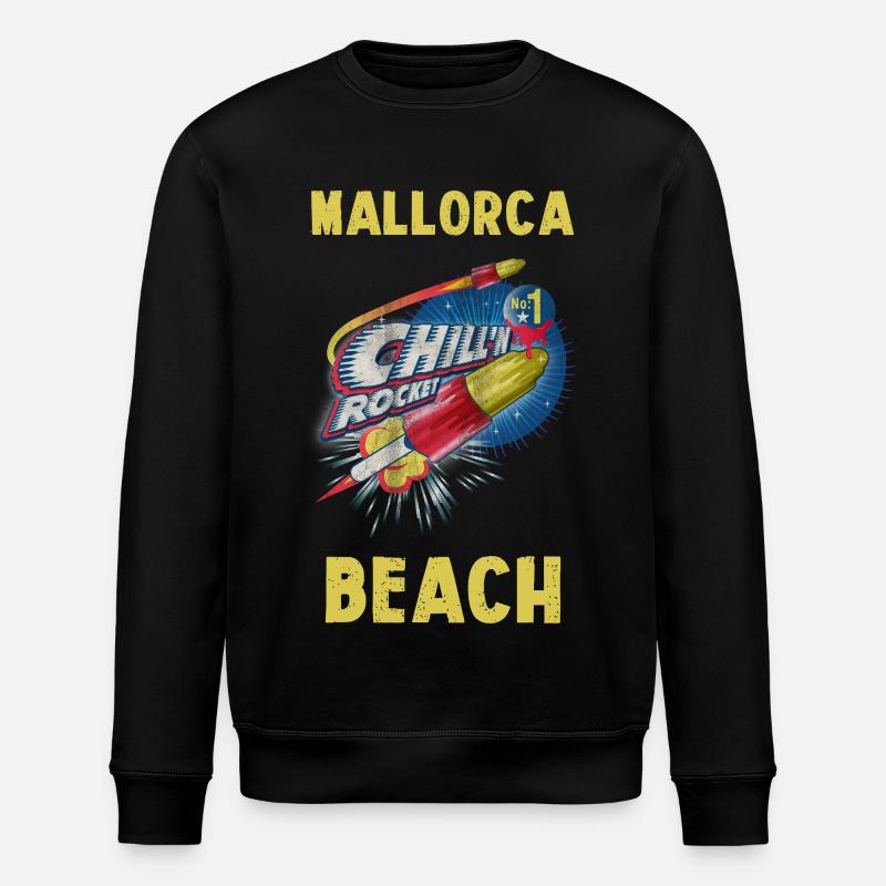 Mallorca Beach - Stanley/Stella ROLLER Unisex Organic Sweatshirt - black