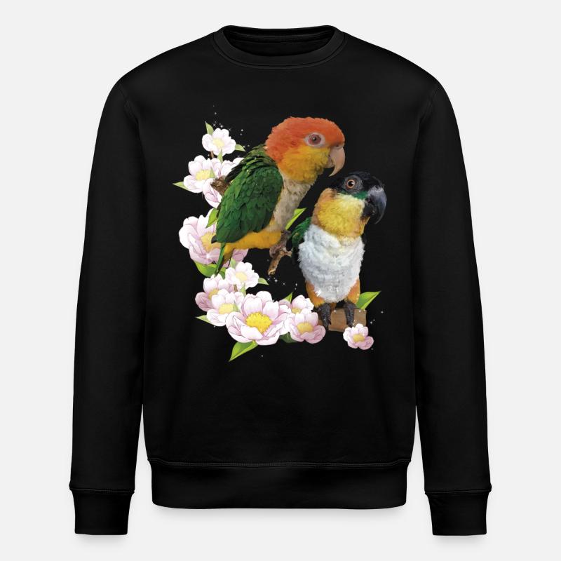 Der orangeköpfige Caique - Stanley/Stella Unisex Bio-Sweatshirt ROLLER - Schwarz
