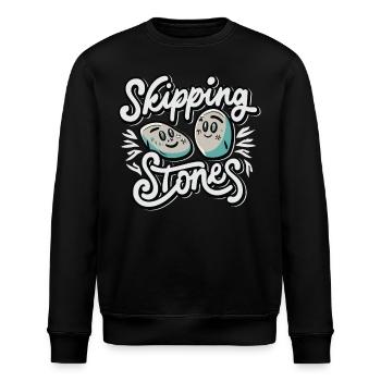 Skipping Stones - Stanley/Stella ROLLER Unisex Organic Sweatshirt - black - Front - Nik (191cm)