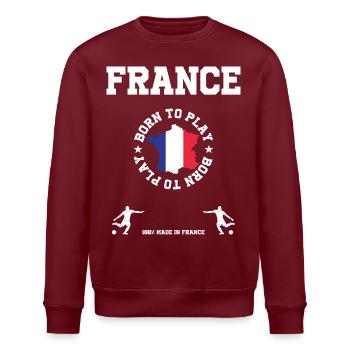 Frankreich - Stanley/Stella Unisex Bio-Sweatshirt ROLLER - Burgunderrot - Vorne - Nik (191cm)