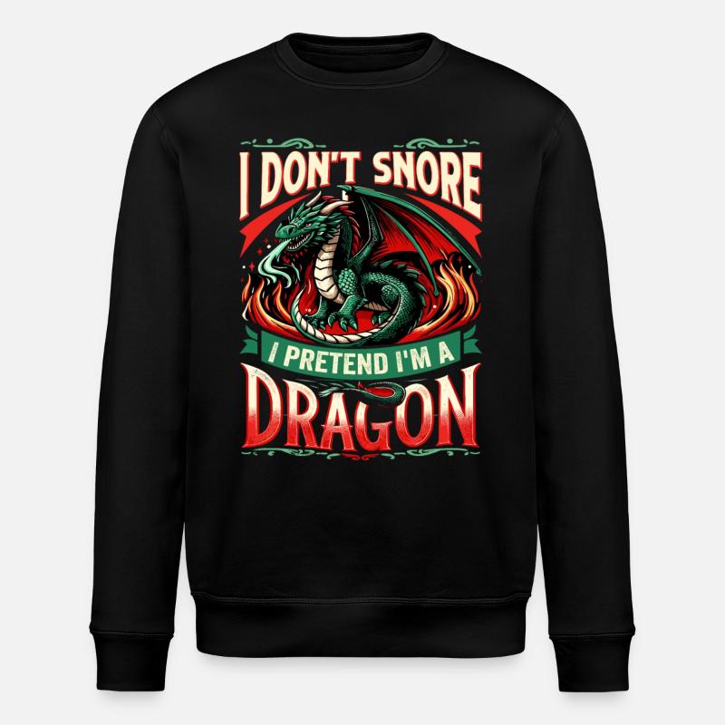 Drachen Flüsterer – Ich Schnarche Nicht - Stanley/Stella Unisex Bio-Sweatshirt ROLLER - Schwarz