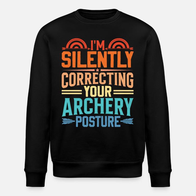 Bogenschießen Trainer Spruch - Bogenschütze Übung - Stanley/Stella Unisex Bio-Sweatshirt ROLLER - Schwarz