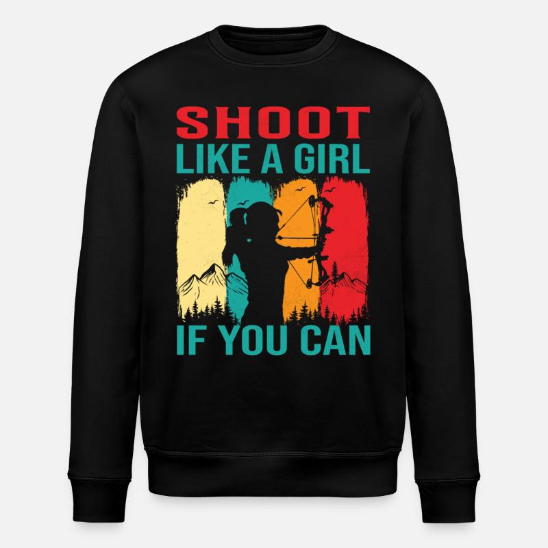 Bogenschießen Frau- Bogenschützin Spruch - Stanley/Stella Unisex Bio-Sweatshirt ROLLER - Schwarz