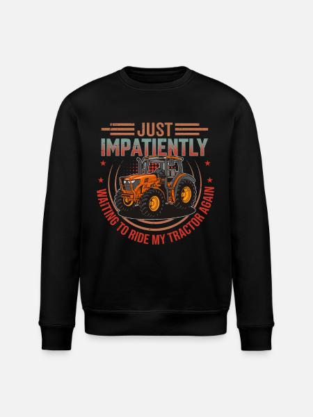 Retro traktor høsttid - siger engelsk - Stanley/Stella økologisk unisex-sweatshirt ROLLER - sort