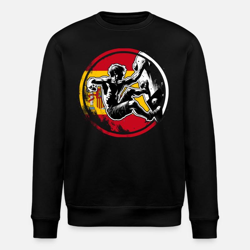 Spain Climber – Distressed Boulderer Climbing - Stanley/Stella Unisex Bio-Sweatshirt ROLLER - Schwarz