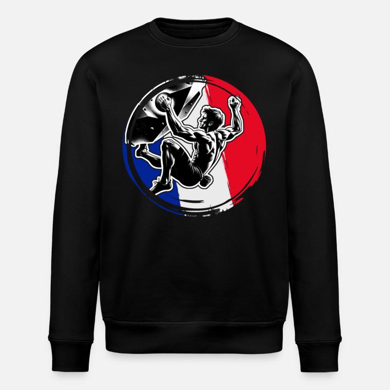 France Climber – Distressed Boulderer Climbing - Stanley/Stella Unisex Bio-Sweatshirt ROLLER - Schwarz