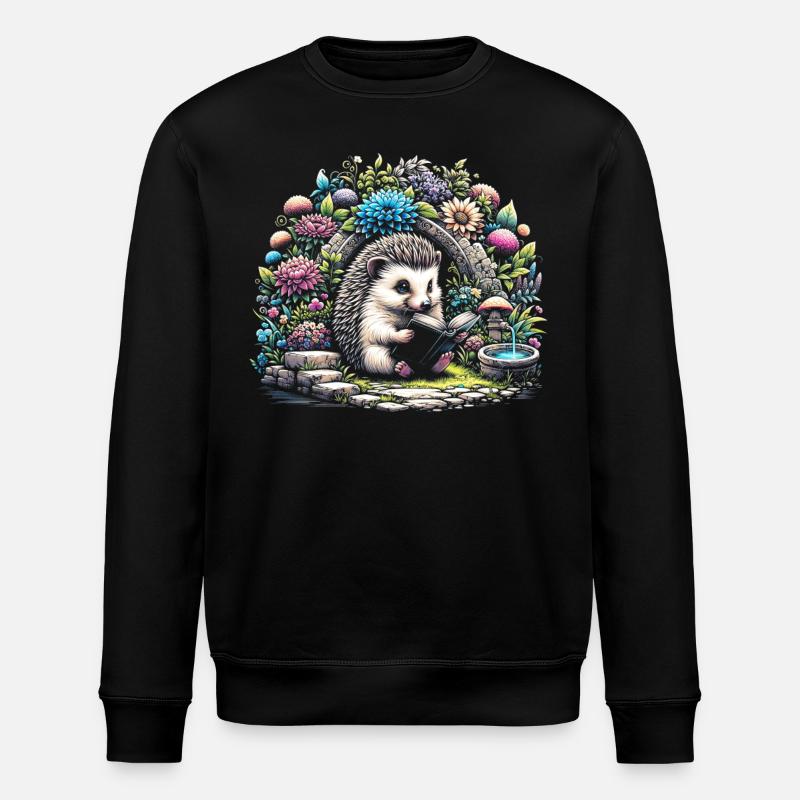 Igel-lesebuch – Vollmond-seelandschaft - Stanley/Stella Unisex Bio-Sweatshirt ROLLER - Schwarz