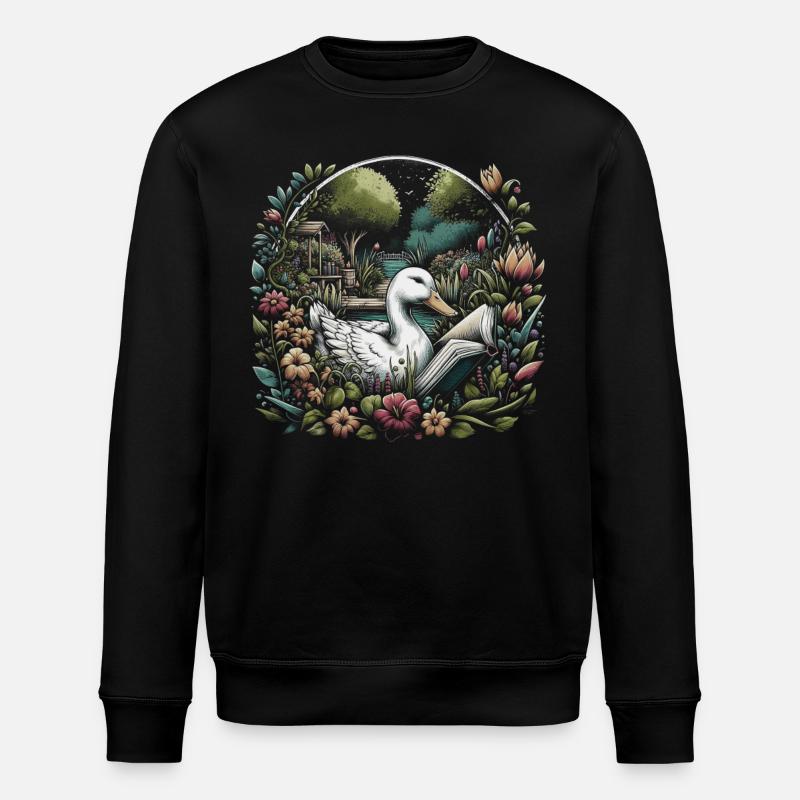 Enten-lesebuch – Vollmond-seelandschaft - Stanley/Stella Unisex Bio-Sweatshirt ROLLER - Schwarz