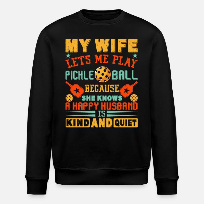 Pickleball-spieler-ehemann Liebt - Stanley/Stella Unisex Bio-Sweatshirt ROLLER - Schwarz