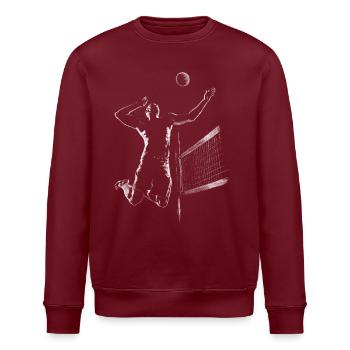 Volleyball - Stanley/Stella Unisex Bio-Sweatshirt ROLLER - Burgunderrot - Vorne - Nik (191cm)