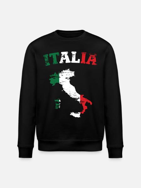 Italy Map Flag Used - Stanley/Stella ROLLER Unisex Organic Sweatshirt - black