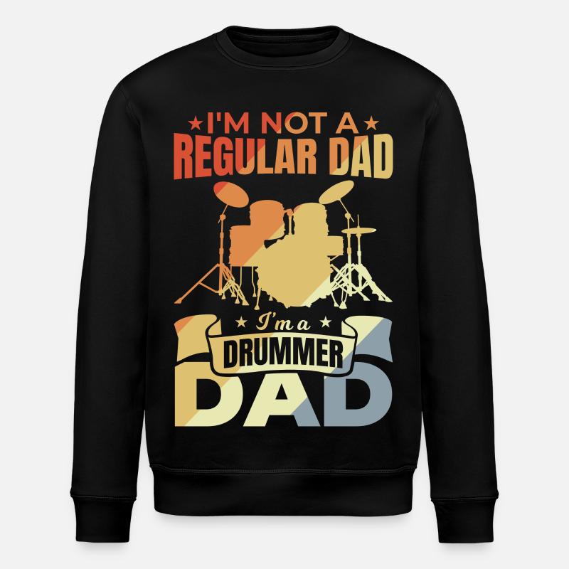 Drummer Papa - Stanley/Stella ROLLER Unisex Organic Sweatshirt - black