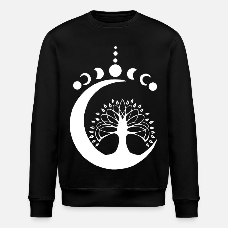 White Lunar Tree - Stanley/Stella ROLLER Unisex Organic Sweatshirt - black