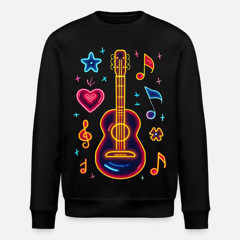 Retro Ukulele Retrowave - Stanley/Stella ROLLER Unisex Organic Sweatshirt - black