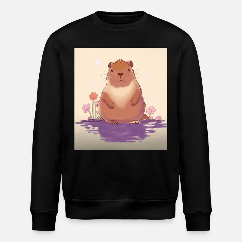 Pastel Lac Capybara - Sweat bio ROLLER Stanley/Stella Unisexe - noir