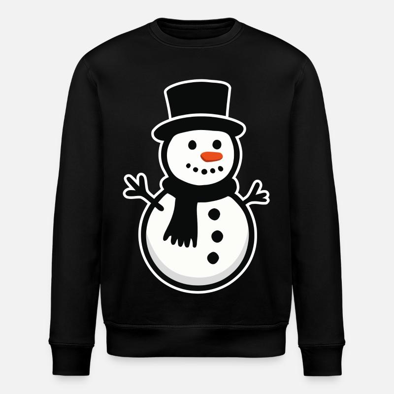 Snowman - Stanley/Stella ROLLER Unisex Organic Sweatshirt - black