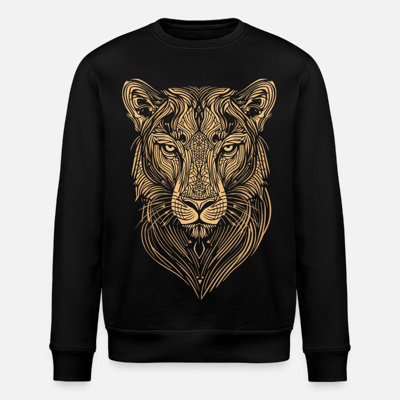 Lineart - Tiger - Stanley/Stella Unisex Bio-Sweatshirt ROLLER - Schwarz