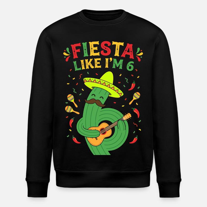 Fiesta comme si j’avais 6 cactus - Sweat bio ROLLER Stanley/Stella Unisexe - noir