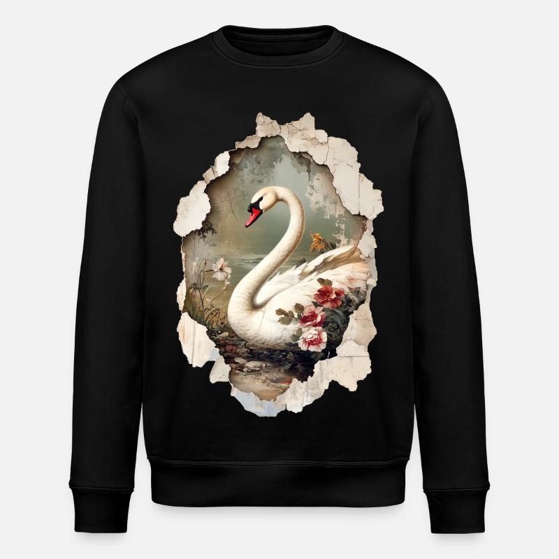 swan - Stanley/Stella ROLLER Unisex Organic Sweatshirt - black