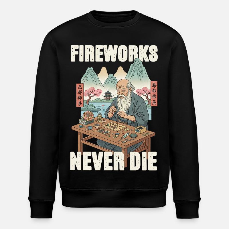 Fireworks Never Die - Stanley/Stella Unisex Bio-Sweatshirt ROLLER - Schwarz