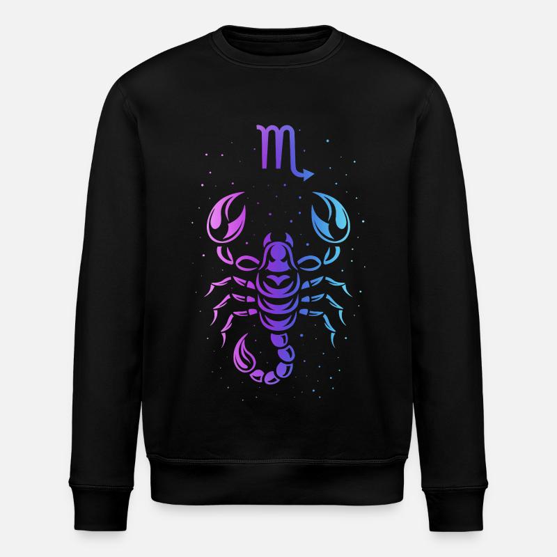 Skorpion-Sternzeichen – Intensives Neonlicht - Stanley/Stella Unisex Bio-Sweatshirt ROLLER - Schwarz