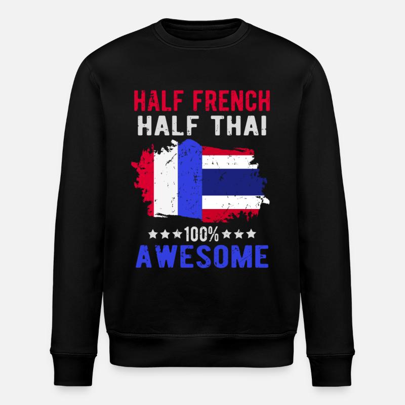 Moitié Français moitié thaï - Sweat bio ROLLER Stanley/Stella Unisexe - noir