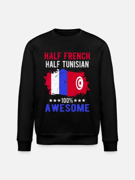 Half French Half Tunisian - Stanley/Stella ROLLER Unisex Organic Sweatshirt - black