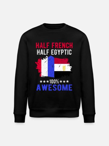 Half French Half Egyptian - Stanley/Stella ROLLER Unisex Organic Sweatshirt - black