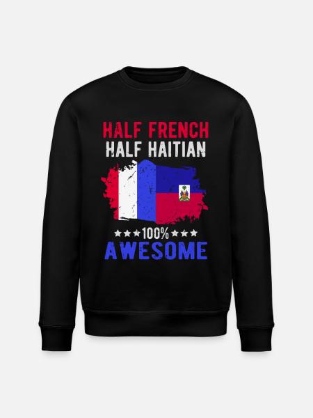 Half French Half Haitian - Stanley/Stella ROLLER Unisex Organic Sweatshirt - black