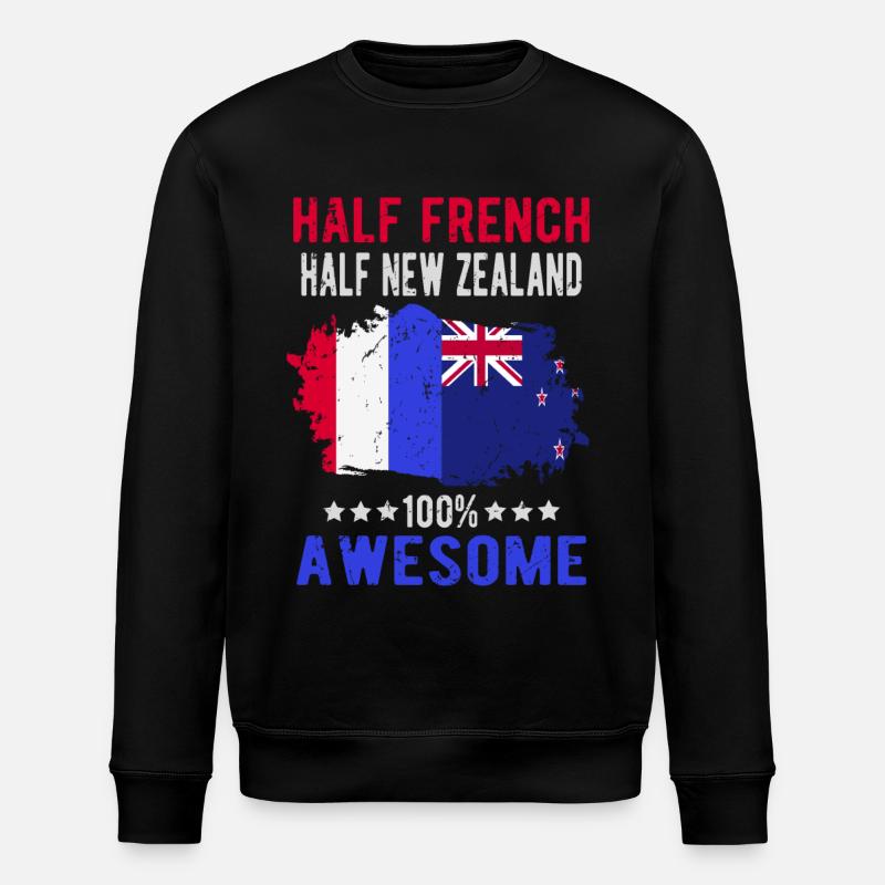 Moitié Français moitié Néo-Zélandais - Sweat bio ROLLER Stanley/Stella Unisexe - noir