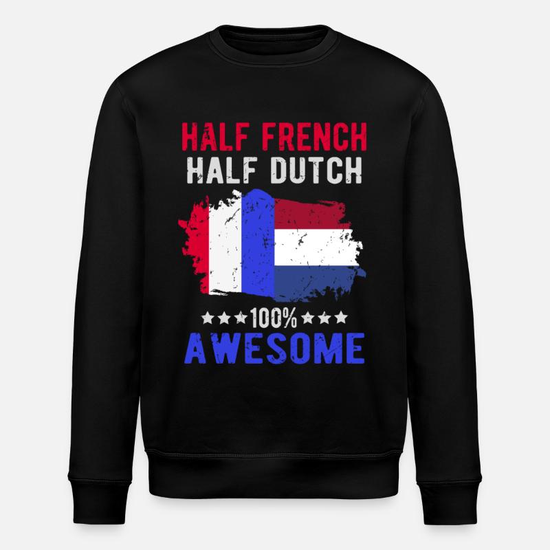 Half French Half Dutch - Stanley/Stella ROLLER Unisex Organic Sweatshirt - black