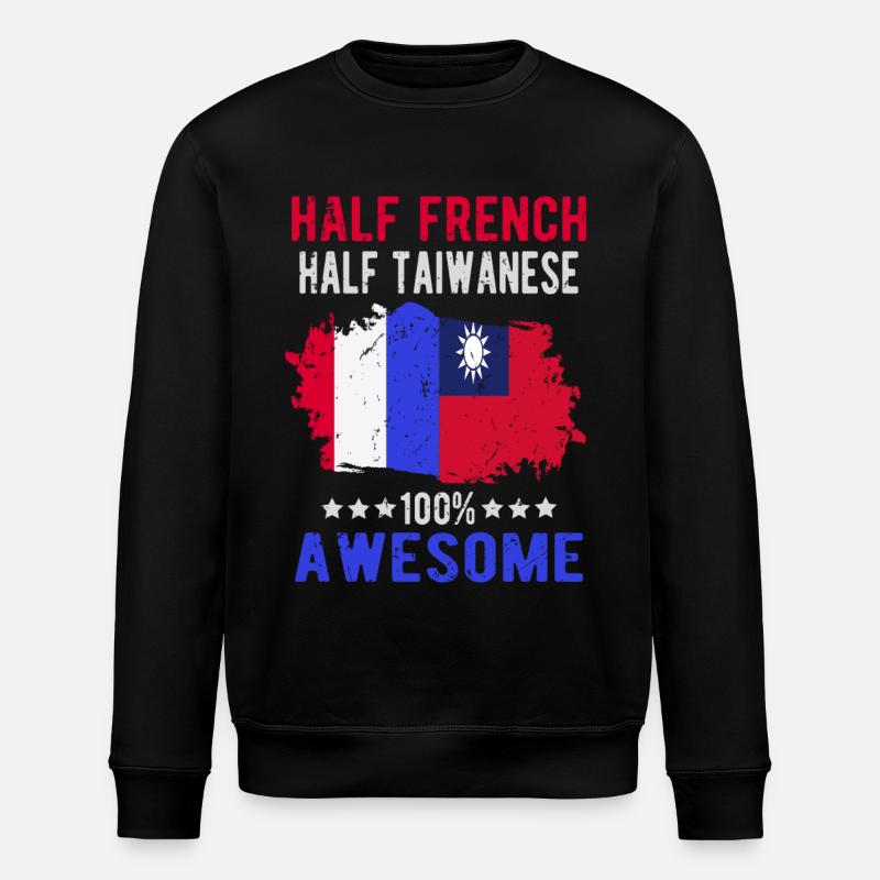 Half French Half Taiwanese - Stanley/Stella ROLLER Unisex Organic Sweatshirt - black
