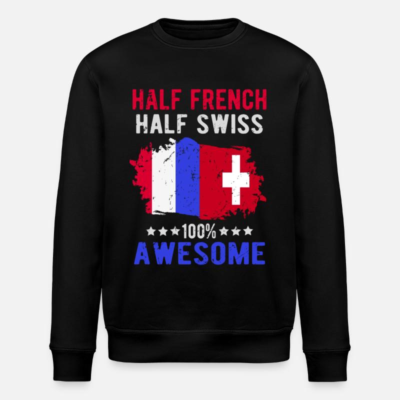Halb Franzose Halb Schweizer - Stanley/Stella Unisex Bio-Sweatshirt ROLLER - Schwarz