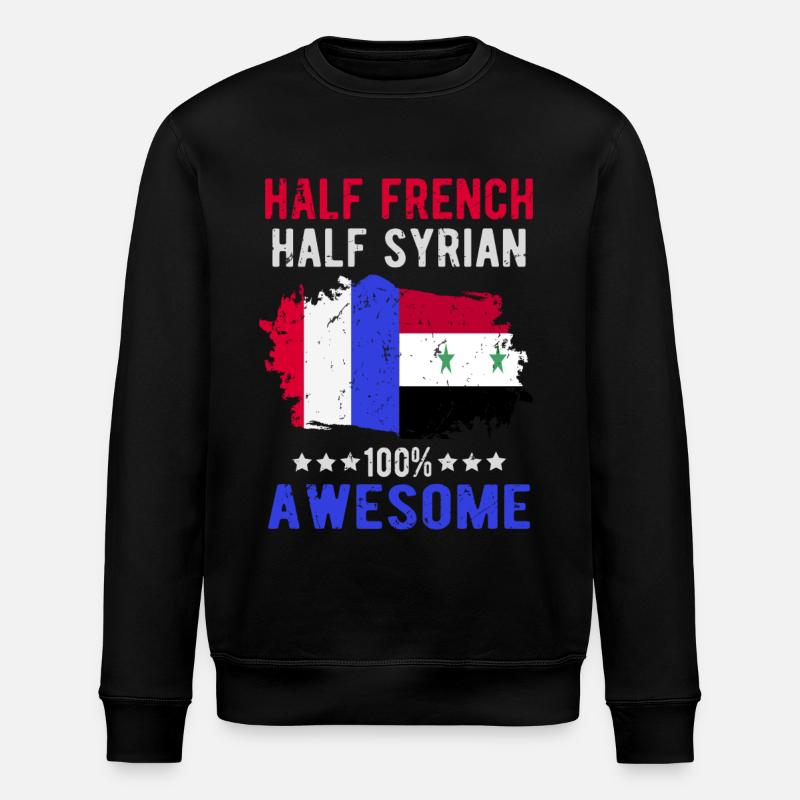 Half French Half Syrian - Stanley/Stella ROLLER Unisex Organic Sweatshirt - black