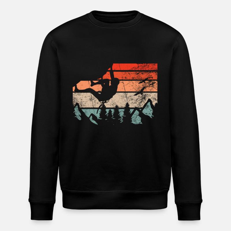 Retro bouldering climbing boulderer boulder - Stanley/Stella ROLLER Unisex Organic Sweatshirt - black