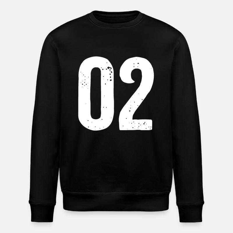 02 Numéros Blanc - Sweat bio ROLLER Stanley/Stella Unisexe - noir