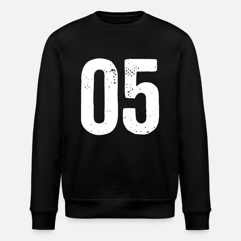 05 Numéros Blanc - Sweat bio ROLLER Stanley/Stella Unisexe - noir