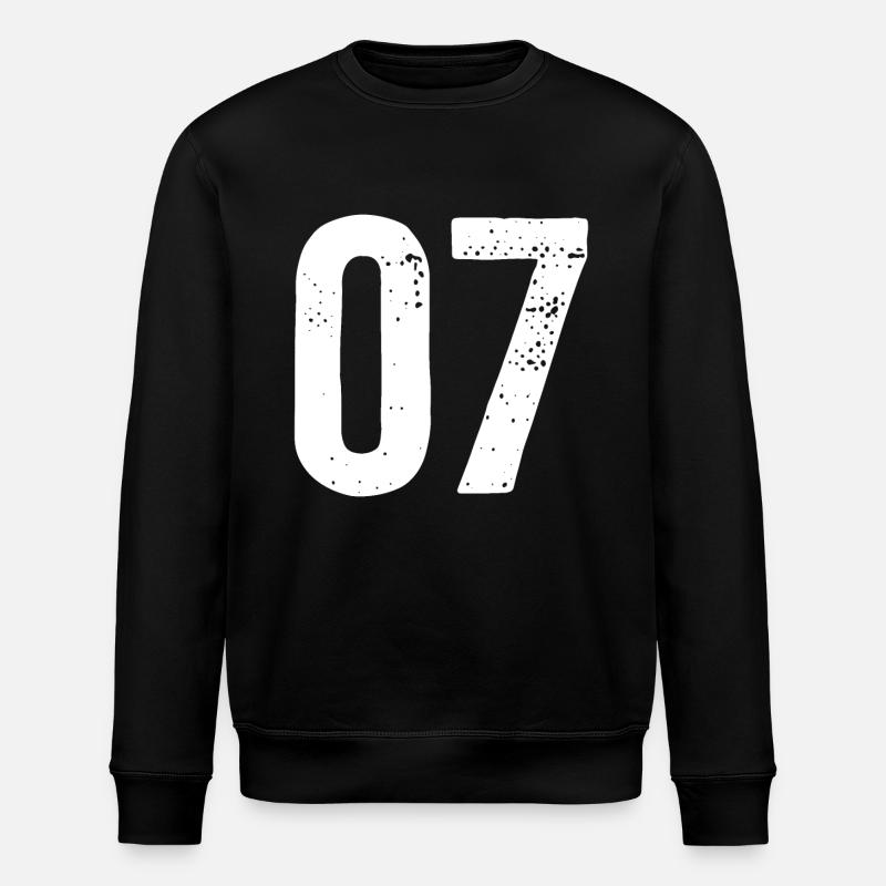 07 Zahlen Weiß - Stanley/Stella Unisex Bio-Sweatshirt ROLLER - Schwarz