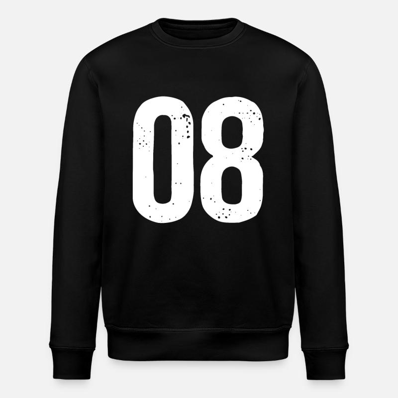 08 Zahlen Weiß - Stanley/Stella Unisex Bio-Sweatshirt ROLLER - Schwarz