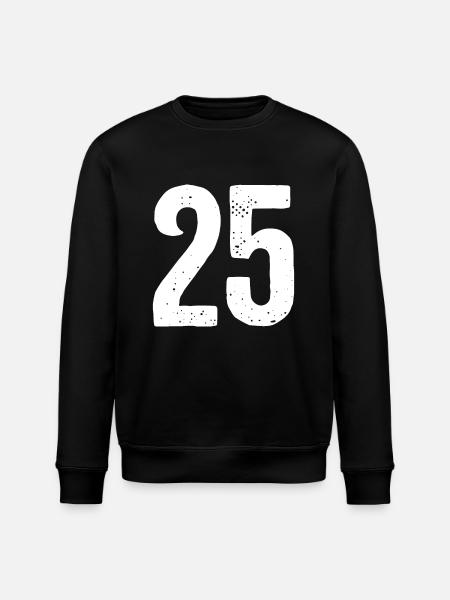 25 Numbers White - Stanley/Stella ROLLER Unisex Organic Sweatshirt - black
