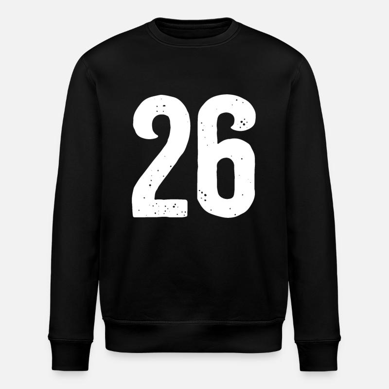 26 Numbers White - Stanley/Stella ROLLER Unisex Organic Sweatshirt - black