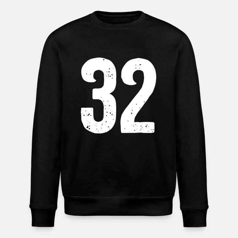32 Zahlen Weiß - Stanley/Stella Unisex Bio-Sweatshirt ROLLER - Schwarz