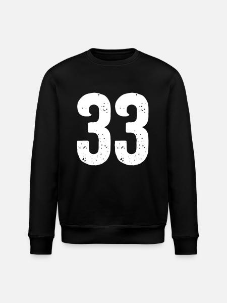 33 Numbers White - Stanley/Stella ROLLER Unisex Organic Sweatshirt - black
