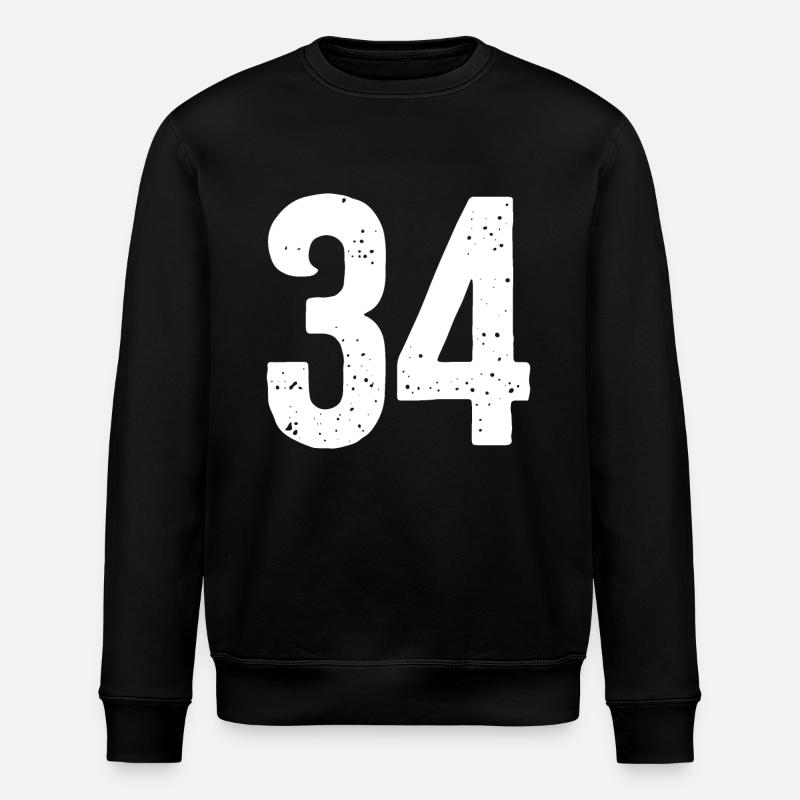 34 Numbers White - Stanley/Stella ROLLER Unisex Organic Sweatshirt - black