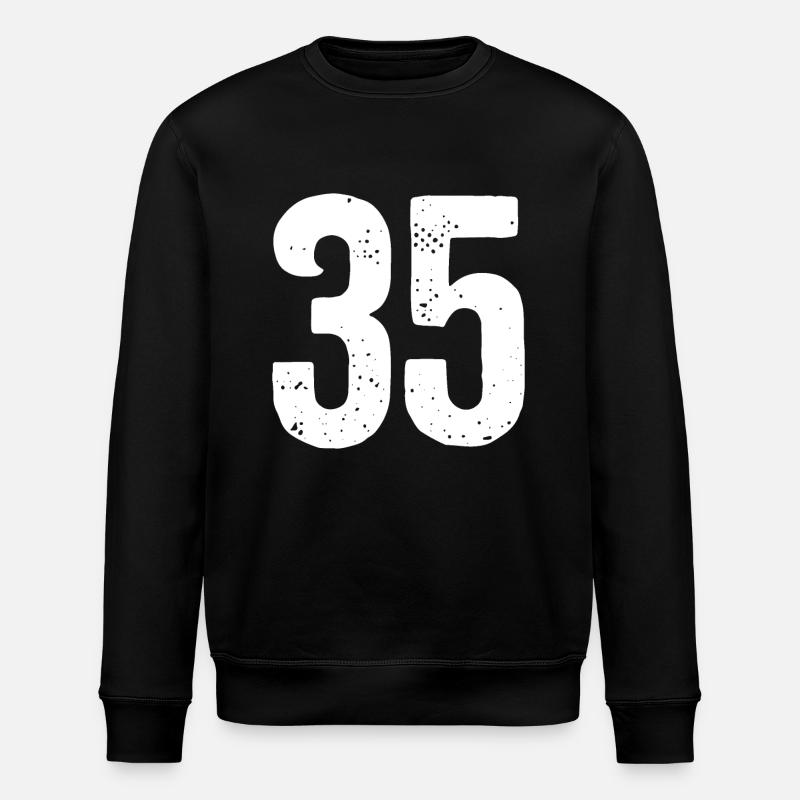 35 Numbers White - Stanley/Stella ROLLER Unisex Organic Sweatshirt - black