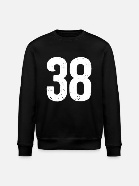 38 Numbers White - Stanley/Stella ROLLER Unisex Organic Sweatshirt - black