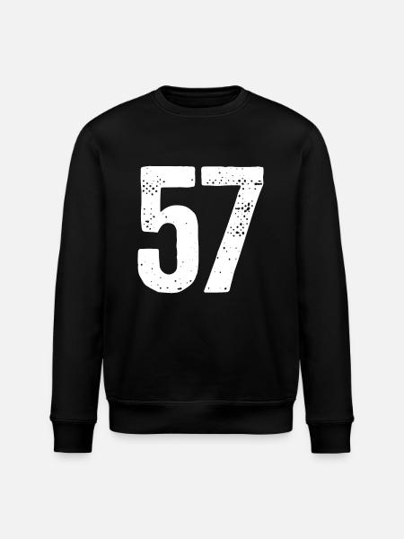 57 Numbers White - Stanley/Stella ROLLER Unisex Organic Sweatshirt - black