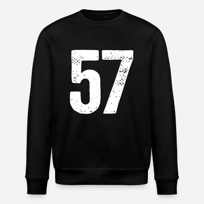 57 Numbers White - Stanley/Stella ROLLER Unisex Organic Sweatshirt - black
