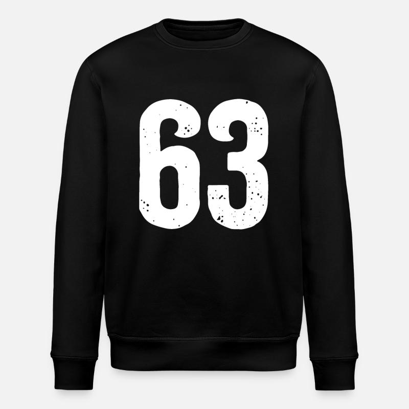 63 Numéros Blanc - Sweat bio ROLLER Stanley/Stella Unisexe - noir